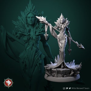 Helga The Frost Witch | Multiple Scales | Resin 3D Printed Miniature | White Werewolf Tavern | DnD