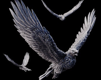 Great Eagles | High Elves | Resin 3D Printed Miniatures | Kyoushuneko | Table Top Gaming | RPG | D&D | Pathfinder