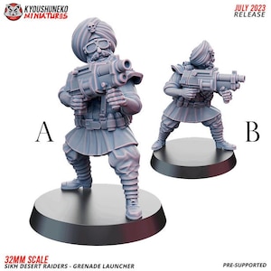Infantry - Grenade Launcher | Sikh Desert Raiders | Grimdark Sci-Fi Tabletop Gaming | Resin 3D Printed Miniature | Kyoushuneko