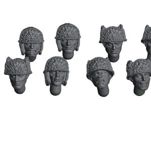 Bits - Cabeças (Infantaria da Segunda Guerra Mundial com chapéus Ushanka) | Finlândia | Miniaturas Kyoushuneko