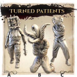 Turned Insane Asylum Patients | Wicked Hills | Resin 3D Printed Miniature | DND