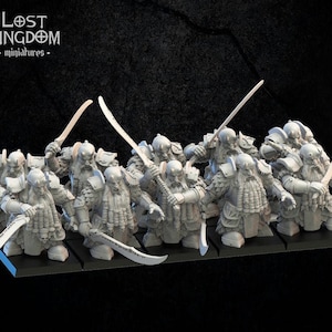 Elite Guard With Swords | Infernal Dwarves | Resin 3D Printed Miniatures | Lost Kingdom Miniatures | Table Top Gaming | RPG | D&D | Pathfind