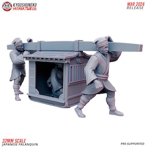 Japanese Geisha in Palanquin | Empress | Resin 3D Printed Miniatures | Kyoushuneko | Table Top Gaming | RPG | D&D | Pathfinder