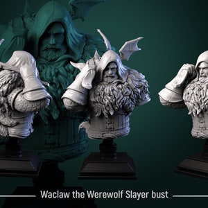 Werewolf Slayer | Bust | Resin 3D Printed Miniature | White Werewolf Tavern