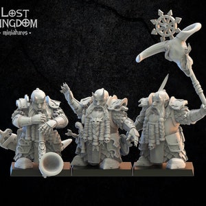 Elite Guard Command Group | Infernal Dwarves | Resin 3D Printed Miniatures | Lost Kingdom Miniatures | Table Top Gaming | RPG | D&D | Pathfi