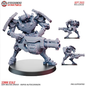 SDR Mecha Droid - Rapid Autocannon | Resin 3D Printed Miniature | Kyoushuneko