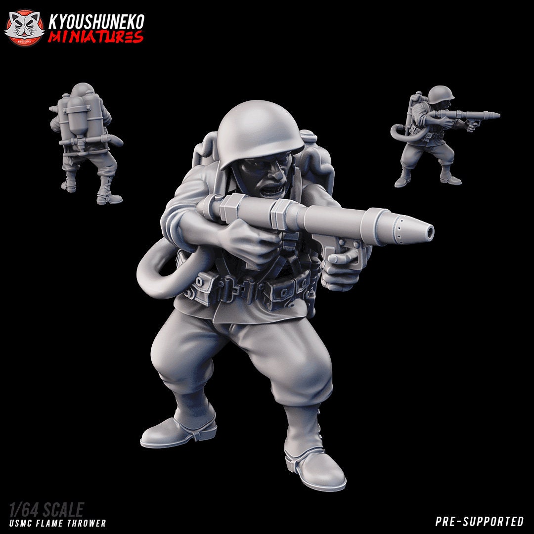 WW2 USMC Flamethrower Resin 3D Printed Miniature Kyoushuneko Etsy