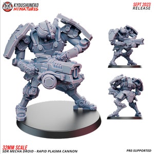 SDR Mecha Droid - Rapid Plasma Cannon | Resin 3D Printed Miniature | Kyoushuneko