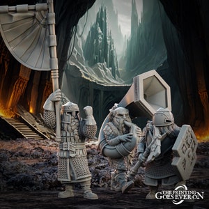 Dwarven Command Group | Tales Of The Deep | Resin 3D Printed Miniatures | Table Top Gaming | Rpg | D&D | Mesbg | The Printing Goes Ever On