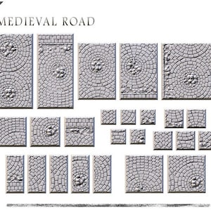 Medieval Road Bases (Square) | 8K Resin | Txarli Factory