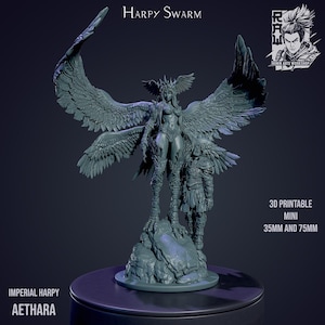 Harpy Swarm - Queen Aethara | NSFW or SFW | Resin 3D Printed Pinup | Ronin Arts Workshop