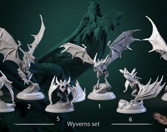 Wyverns | Songs Of Charm | Resin 3D Printed Miniature | White Werewolf Tavern | RPG | D&D | DnD