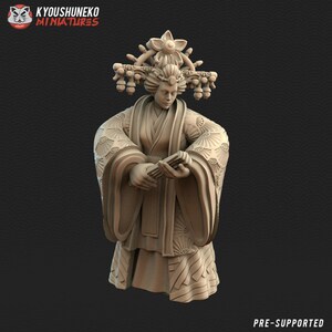 Japanese Geisha | Empress | Resin 3D Printed Miniatures | Kyoushuneko | Table Top Gaming | RPG | D&D | Pathfinder