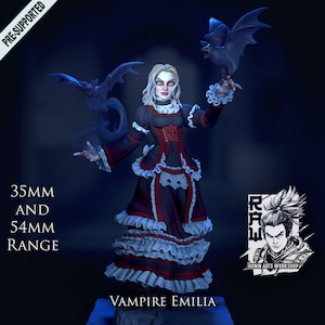 Vampire Bride Emilia | The Red Eclipse | 28mm - 120mm | Resin 3D Printed | Ronin Arts Workshop