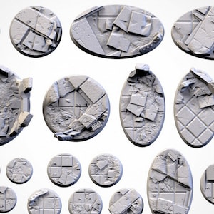 City Ruins Bases (Round) | 8K Resin | Txarli Factory