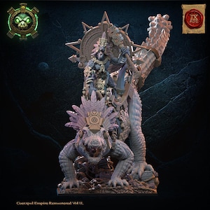 Citlallicue, Cipactli Heroine on Deinosuchus | Saurian Ancients | Lost Kingdom Miniatures