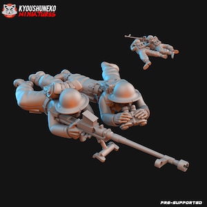 WW2 British Anti Tank Unit | Resin 3D Printed Miniature | Kyoushuneko