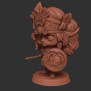 Chibi Minerva | Roman Gods | Multiple Scales | Resin 3D Printed Miniature | Limelight Miniatures