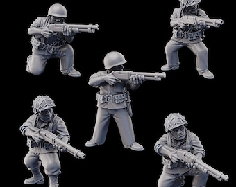 WW2 USMC Shotgun Team | Riflemen  | Resin 3D Printed Miniatures | Kyoushuneko