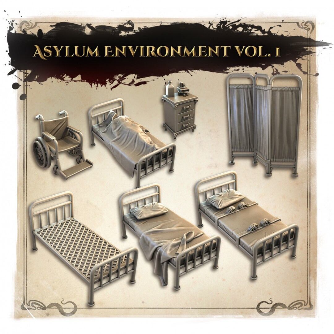 Asylum Furniture Pt. 1 Wicked Hills Resin 3D Printed Miniature DND Etsy