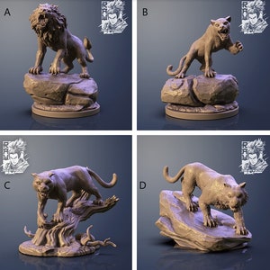 RPG Lions and Panthers | Resin 3D Print | Ronin Arts Workshop
