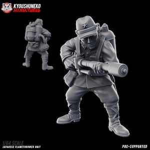 WW2 Japanese Flame Thrower Unit | Resin 3D Printed Miniature | Kyoushuneko