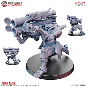 SDR Mecha Droid - Rocket Launcher| Resin 3D Printed Miniature | Kyoushuneko
