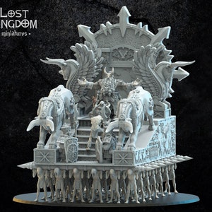 Assur, The God King On Palanquin | Infernal Dwarves | Lost Kingdom Miniatures