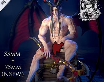 Amato the Incubus - Lord of Excess | NSFW or SFW | Resin 3D Printed Pinup | Ronin Arts Workshop