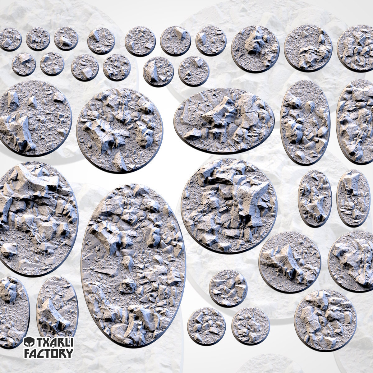 Stony Desert Bases (Round) | 8K Resin | Txarli Factory