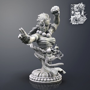 Female Tatooed Monk | Bust | Resin 3D Printed Miniature | Ronin Arts Workshop