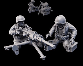 WW2 USMC HMG Team | Resin 3D Printed Miniature | Kyoushuneko