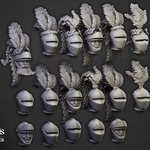 Cabezas de Caballeros de Sunland / Sunland, Imperio del Sol / Miniaturas de las Tierras Altas