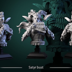 Satyr | Bust | Resin 3D Printed Miniature | White Werewolf Tavern