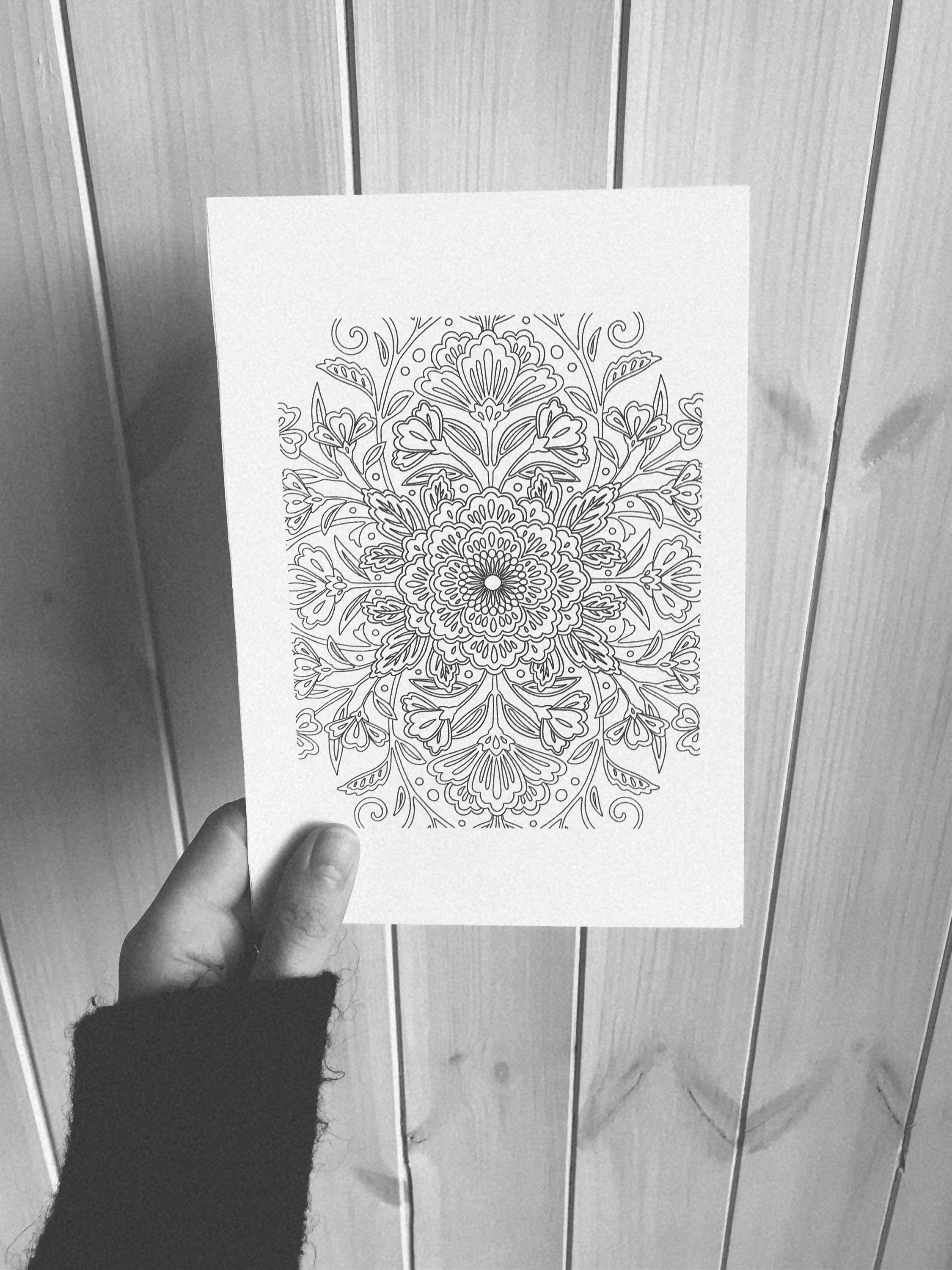 Exquisite Floral Pattern Coloring Page A5 4 - Etsy