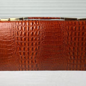 Vintage Pierre Cardin Croc-Embossed Leather Handbag – Gold Hardware, Italian-Made for Lord & Taylor – 70s/80s Shoulder or Top Handle Purse