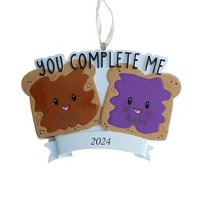 Personalized Peanut Butter & Jelly Christmas Ornament: Couples Gift