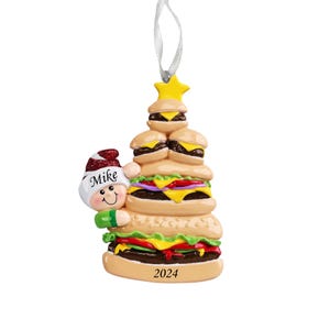 Personalized Loves Burger Ornament, Cheeseburger Ornament, Burger Ornament Gift , Big Burger Hamburger, Burger Lover, Summer Barbecue