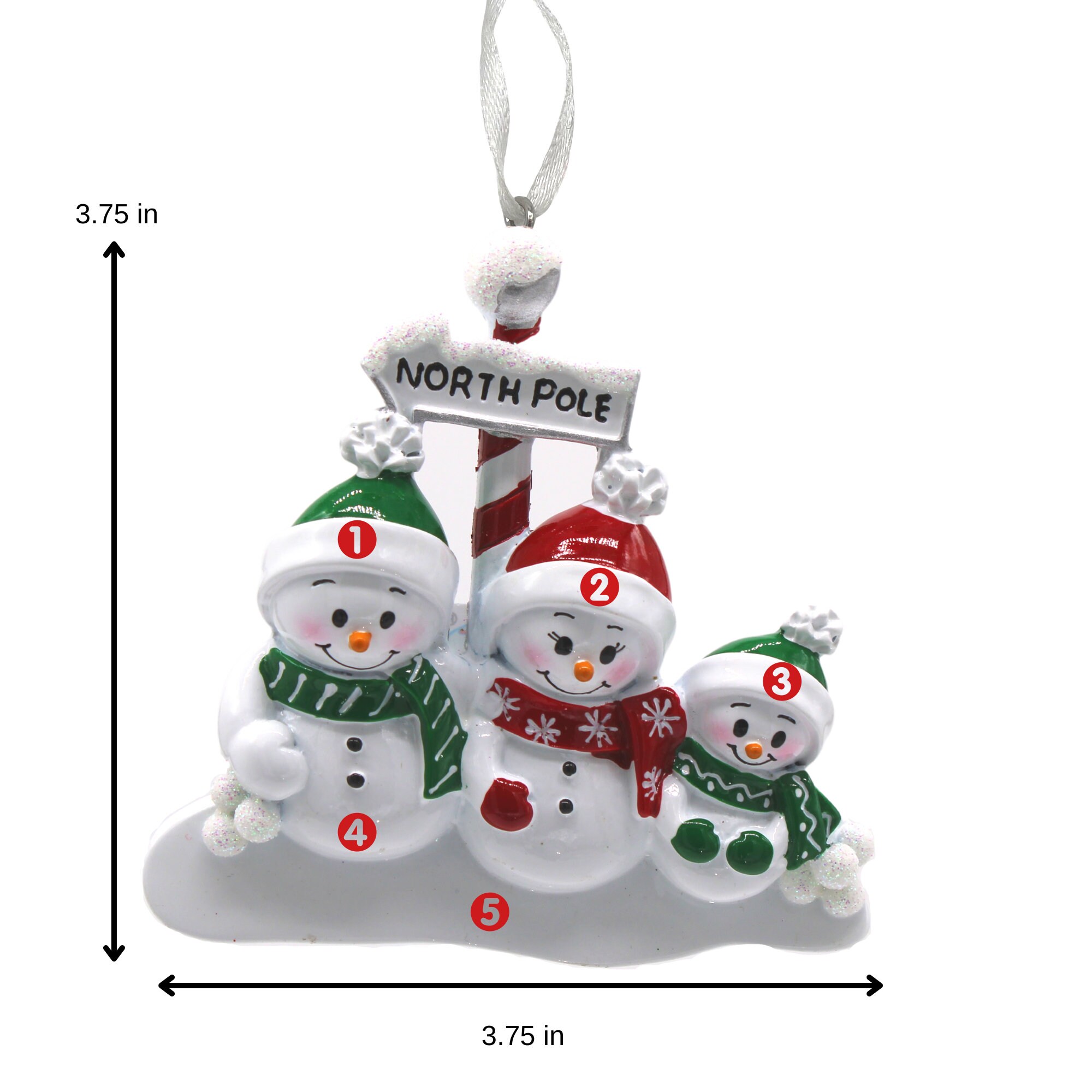 Personalized Snowman Family Christmas Ornament: North Pole Keepsake - Etsy
