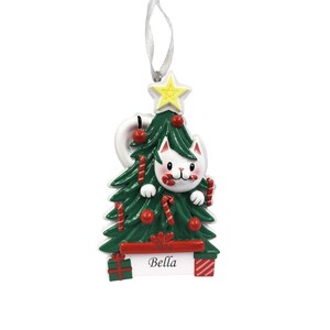 Cat In Christmas Tree Personalized Christmas Ornament, Christmas Cat Ornament, Cat Lover, Cat Ornament with Christmas Tree