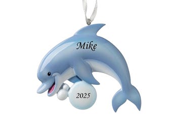 Personalized Dolphin Christmas Ornament: Sea Lover Newborn Gift