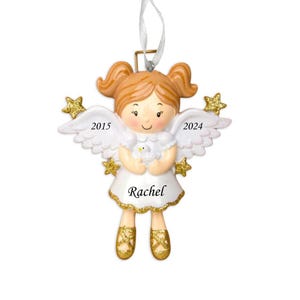 Personalized Angel Christmas Ornament: Memorial Dove Ornament