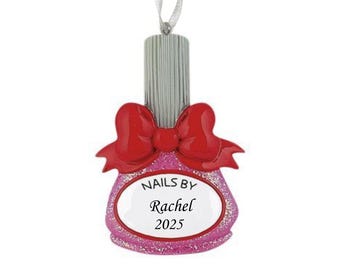 Personalized Nail Polish Christmas Ornament: Nail Tech Gift