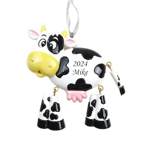 Cow Personalized Christmas Ornament, Cute Cow Ornament , Farm animal Ornament , Christmas Tree Gift For Kids.