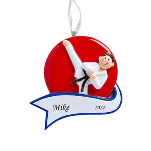 Décoration de Noël personnalisée pour garçon de karaté : cadeau sport