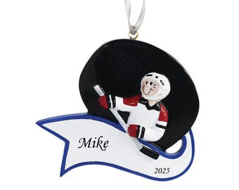 Personalized Hockey Puck Ornament: Hockey Team Player Gift