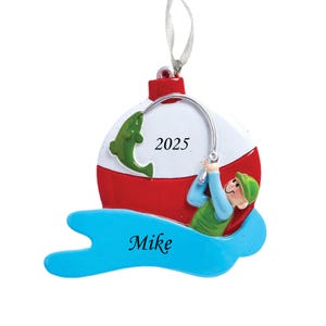 Personalized Fishing Ornament: Gift for Fisherman