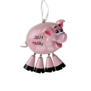 Personalized Pig Christmas Ornament: Farm Animal Tree Gift