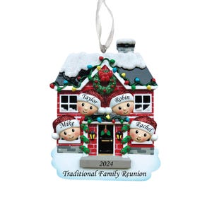 New House Décoration de Noël personnalisée pour famille de 4 personnes, Décoration de Noël pour famille de 4 personnes, Cadeaux de famille personnalisés, Noël en famille