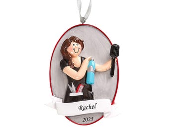 Personalized Hair Stylist Christmas Ornament: Cosmetician Gift